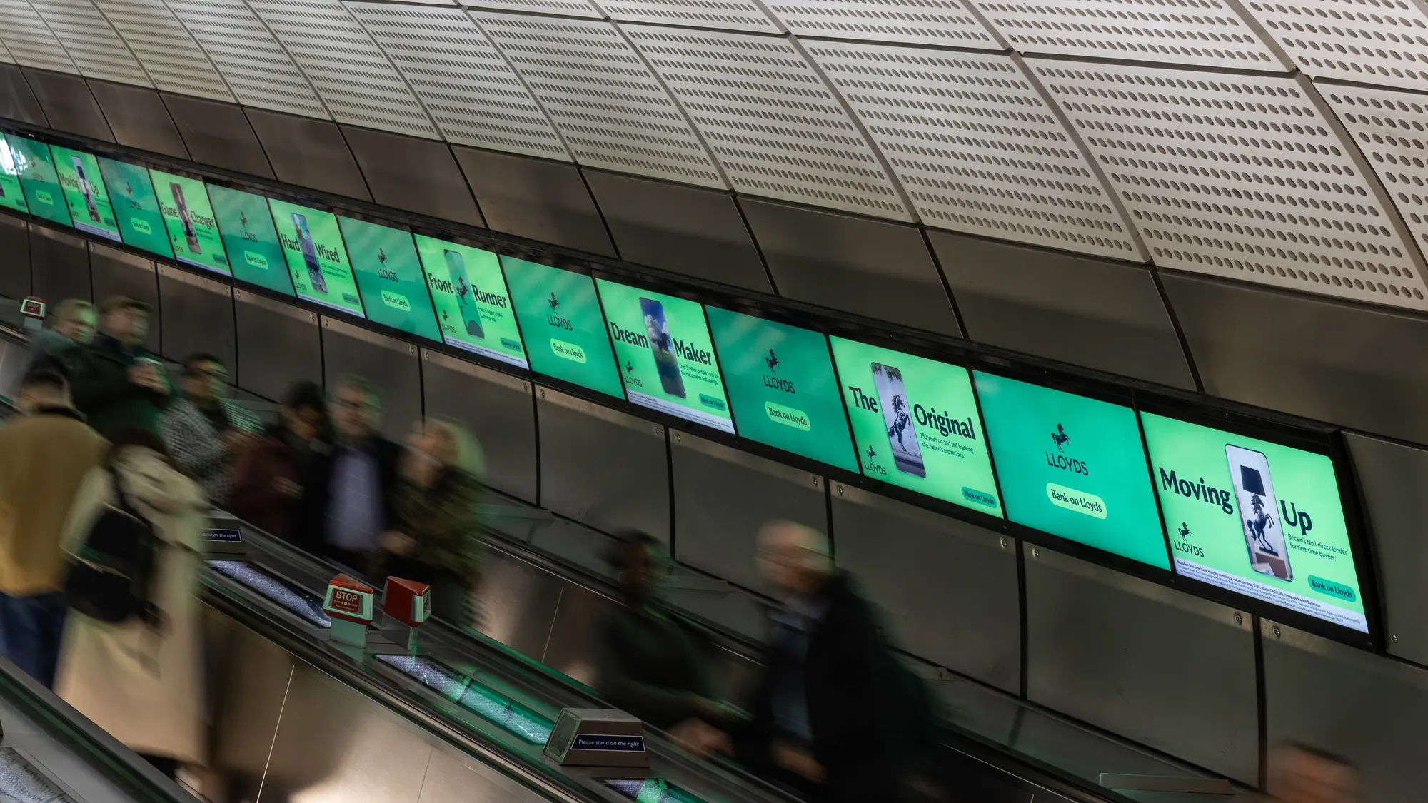The animations on escalator screens at Liverpool Street station